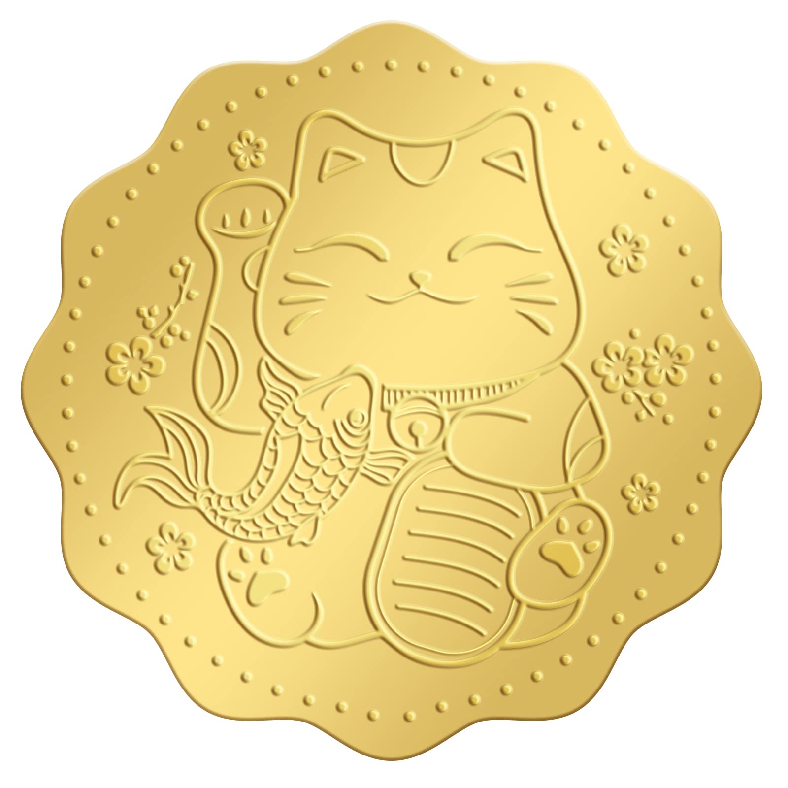 Autocollants feuille d'or chat porte-bonheur de qualité supérieure