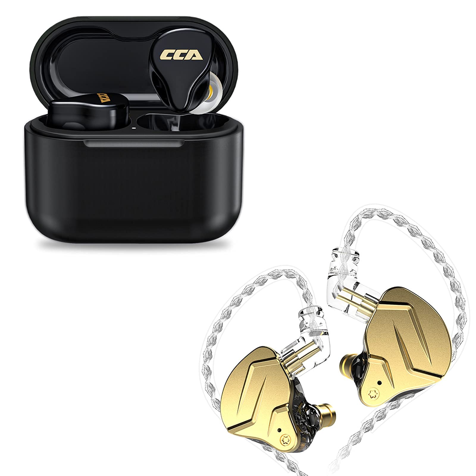 KZ ZSN Pro X IEM & CCA CC4 Wireless Earbuds 5.2 Bluetooth Earphones with Mic, 1BA 1DD HiFi Earbuds f