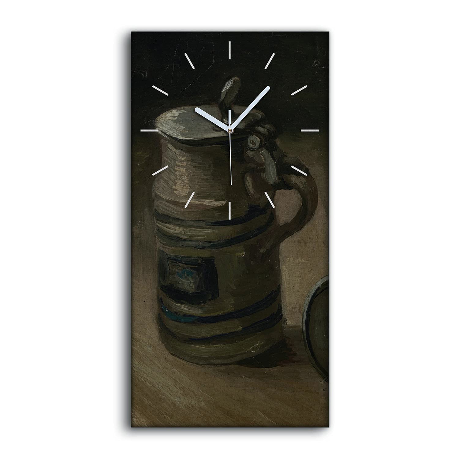 Horloge sur toile décoration salon moderne motif pichets de bière