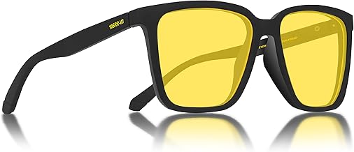 EFERMONE® Night Driving Glasses with Cleaning Kit, Yellow Polarized Lens, UV400, Anti-Glare Glasses for Riding Bike and Car