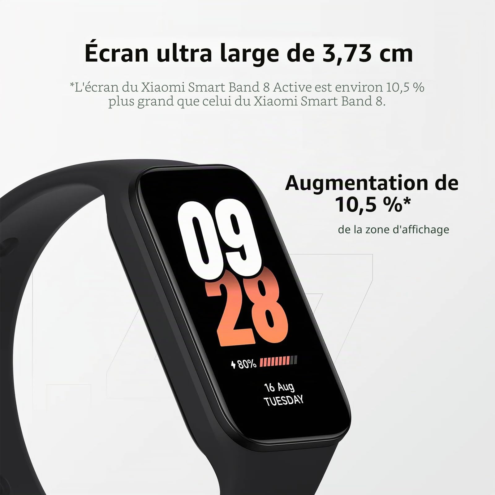 Xiaomi Smart Band 8 Active, Montre Connectée Hommes avec Écran TFT de 1,47", Smartwatch Femmes Recharge Rapide, Jusqu'à 14 Jours d'autonomie, 50 Modes de Sport, Montre Intelligente Étanche 5 ATM, Noir