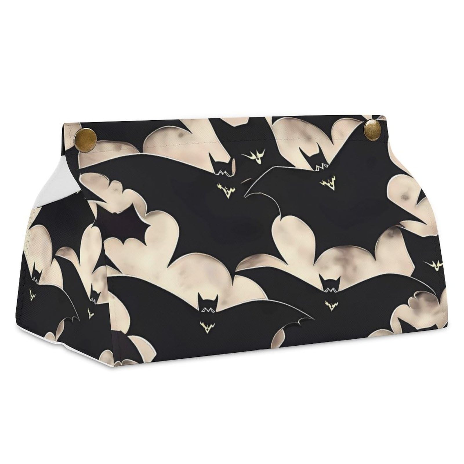 Étui à mouchoirs étanche en cuir motif chauve-souris pour réservoir WC