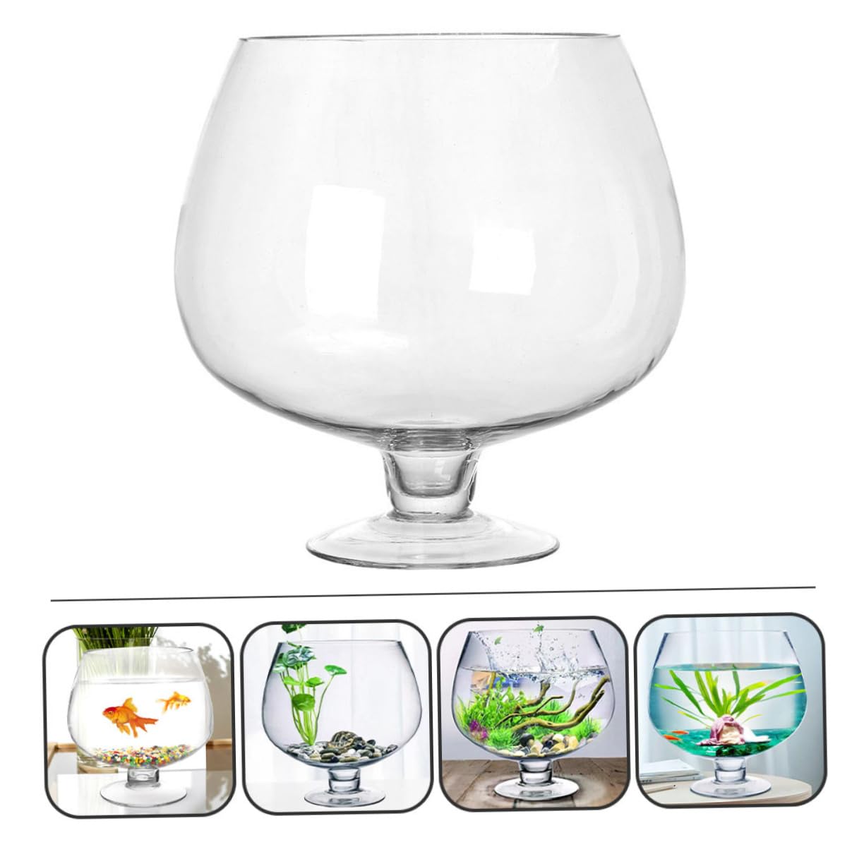 Garneck Aquarium Verre pour Poissons Betta Aquarium Transparent pour Poissons Rouges