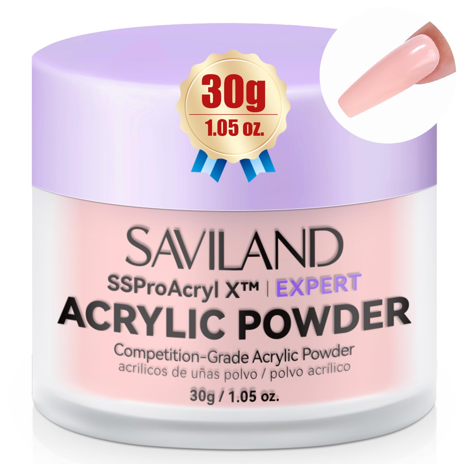 SAVILAND Smoother Pink Acrylic: Strong-Sturdy Keratin Professional Powder for 3D Carving & Extensions Home DIY Nail Art