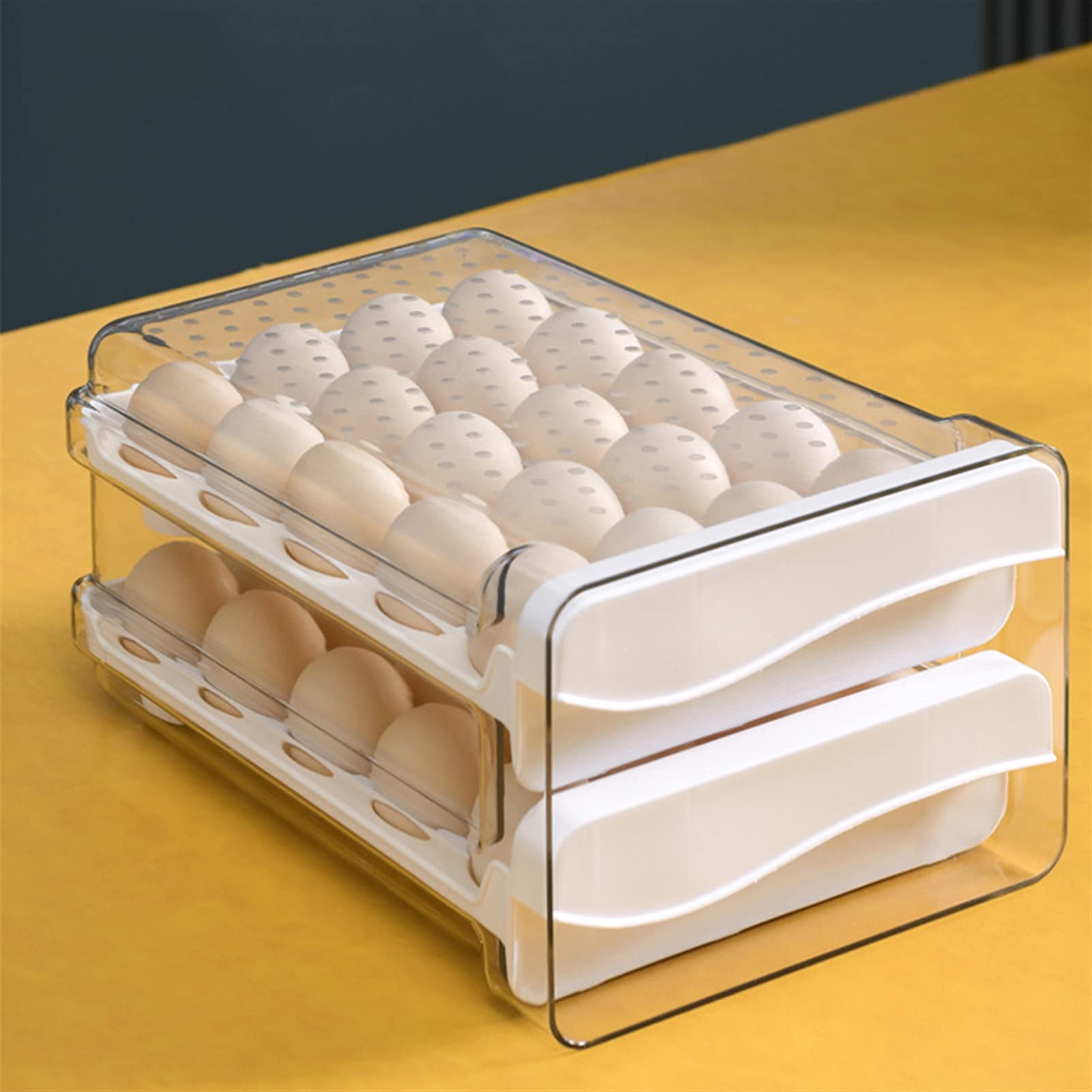 Boîte de rangement tiroir réfrigérateur plastique transparent plateau pour 40 œufs ménage