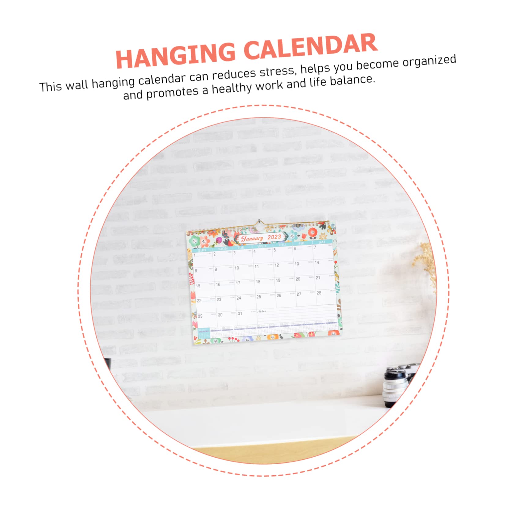 3 Piezas teniendo en el mensual de pared 2022-2023 calendarios cool office calendars mensual en ingles de pared resistente Papel SHINEOFI