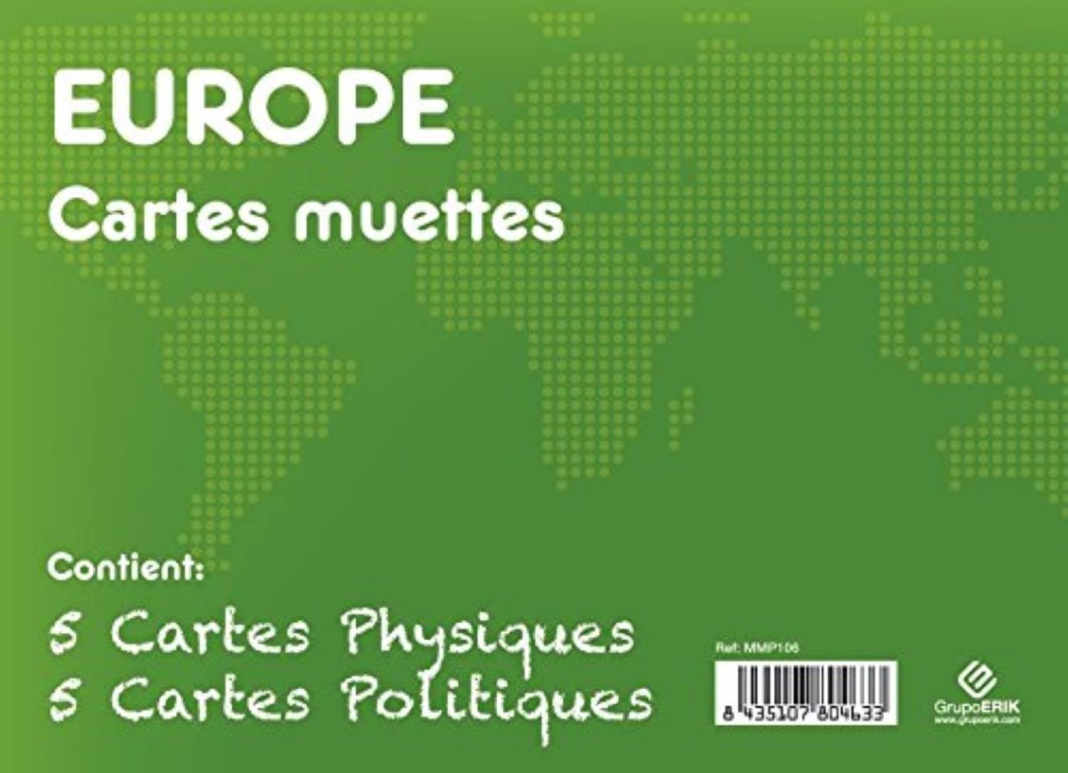 Grupo Erik Editores – 10 Pack World Maps, 32.4 x 22.5 cm (English Language not Guaranteed) Political Physical World 32.4 x 22.5 cm