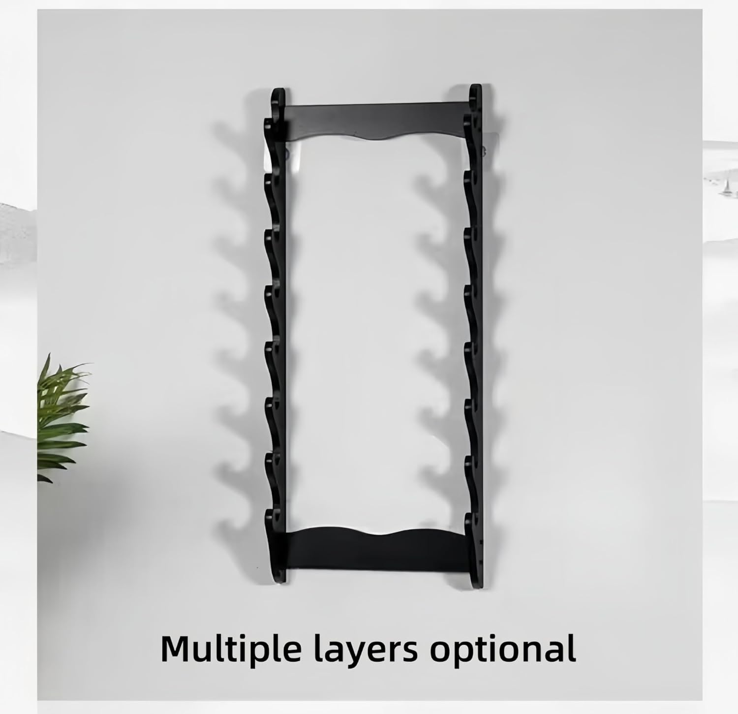 Sword Hangers for Wall No Punching Required Waterproof，Enduring, Lightweight and Space-Saving，Easy to Install for Wall Mount Japanese Samurai Display Stand.(Density Board,4 Layer)