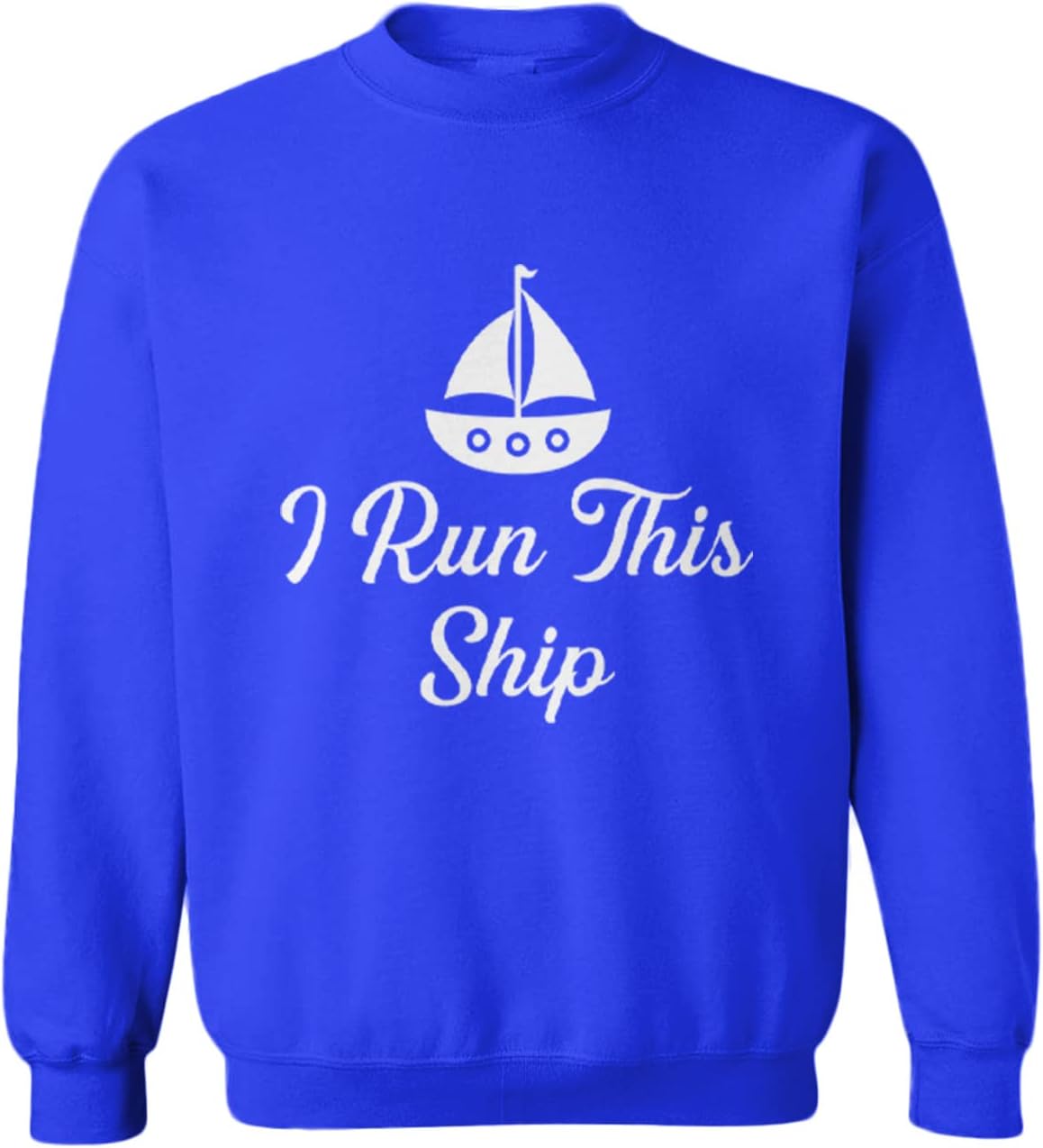 Tcombo I Run This Ship - Cruise Pun Funny Toddler Fleece Crewneck Sweater
