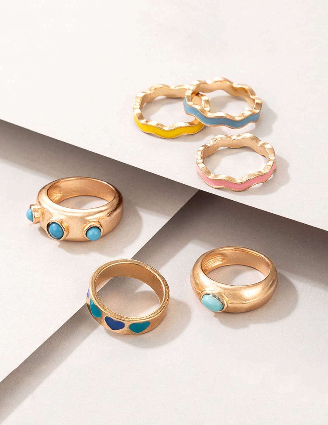 Stack Tone Enamel Ring for Women