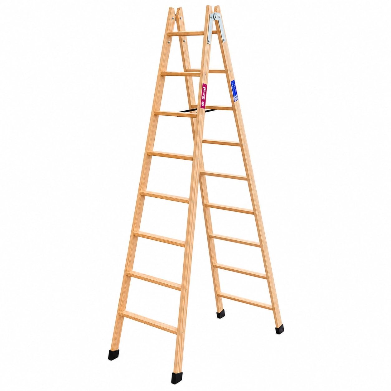 Escalera Tijera Doble Acceso Madera TM-DA 8x2