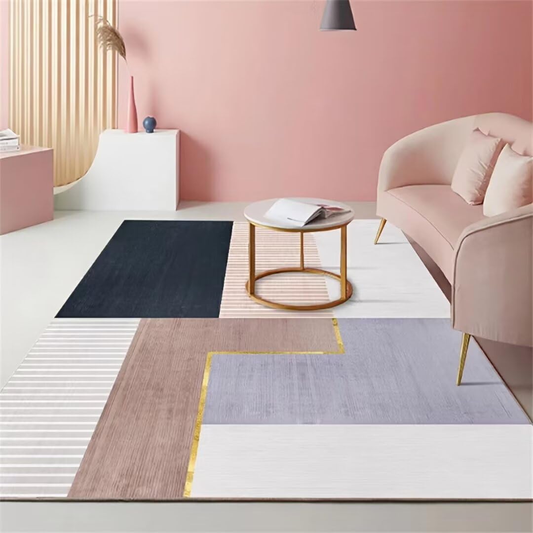 Tapis de salon doux lavable en machine sous une table basse design