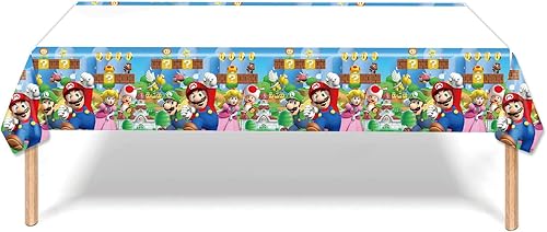CEAEIS 1 mantel de Mario desechable suministros de fiesta de cumpleaños para niños baby shower mesas rectangulares de 70 x 42 pulgadas