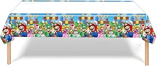 Fuyhiuous 1Pack Mario Tablecloth Disposable Tablecover Birthday Party Supplies and Decorations for Kid Boy Baby Shower Rectangle Tables 70