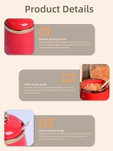 Miniatura 3 de HAOTOP Azucarero de 12 onzas con tapa y cuchara, recipiente de cerámica simple para azúcar, dispensador de azúcar, accesorios de barra de café,