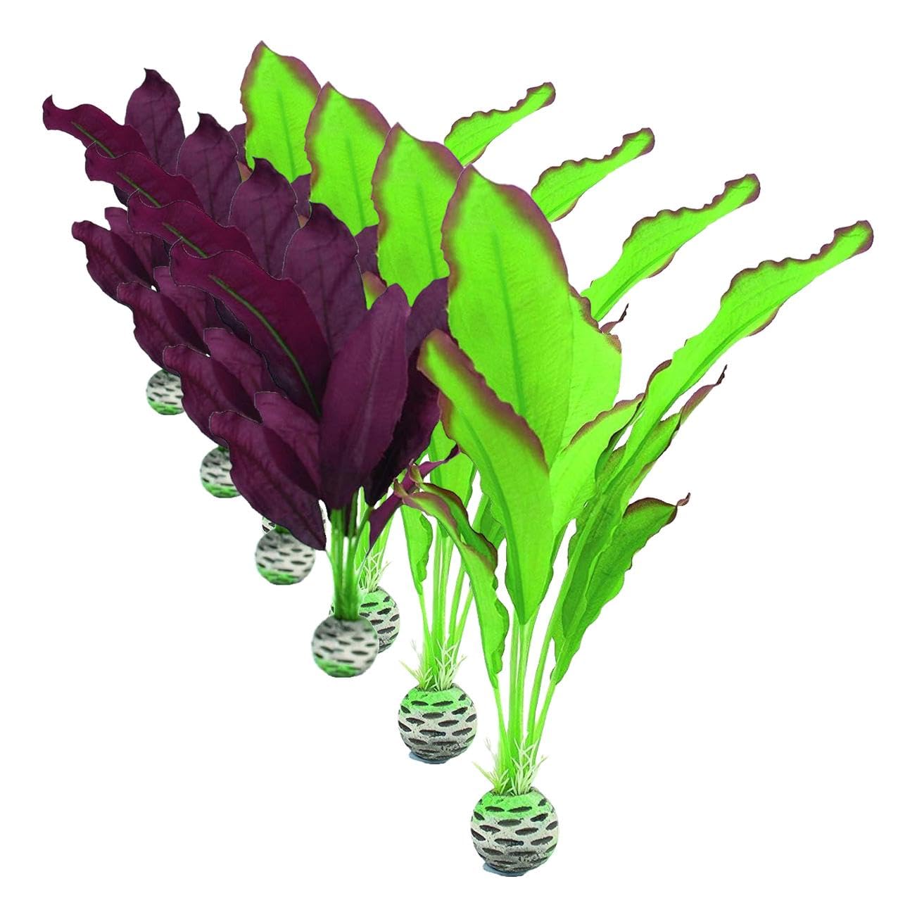 biOrb Silk Plant Set Medium Green &amp; Purple (Pack of 4)