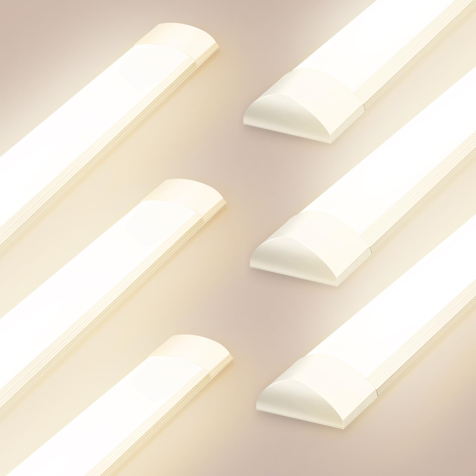 Viugreum 6 Packs 4FT LED Batten Light 40W, 115cm Office Ceiling Tube Lights, 4000K Neutral White, 180 °Beam Angle, Low Profile Ceiling Light Strip for Home, Workshop, Kitchen, Garage, Warehouse