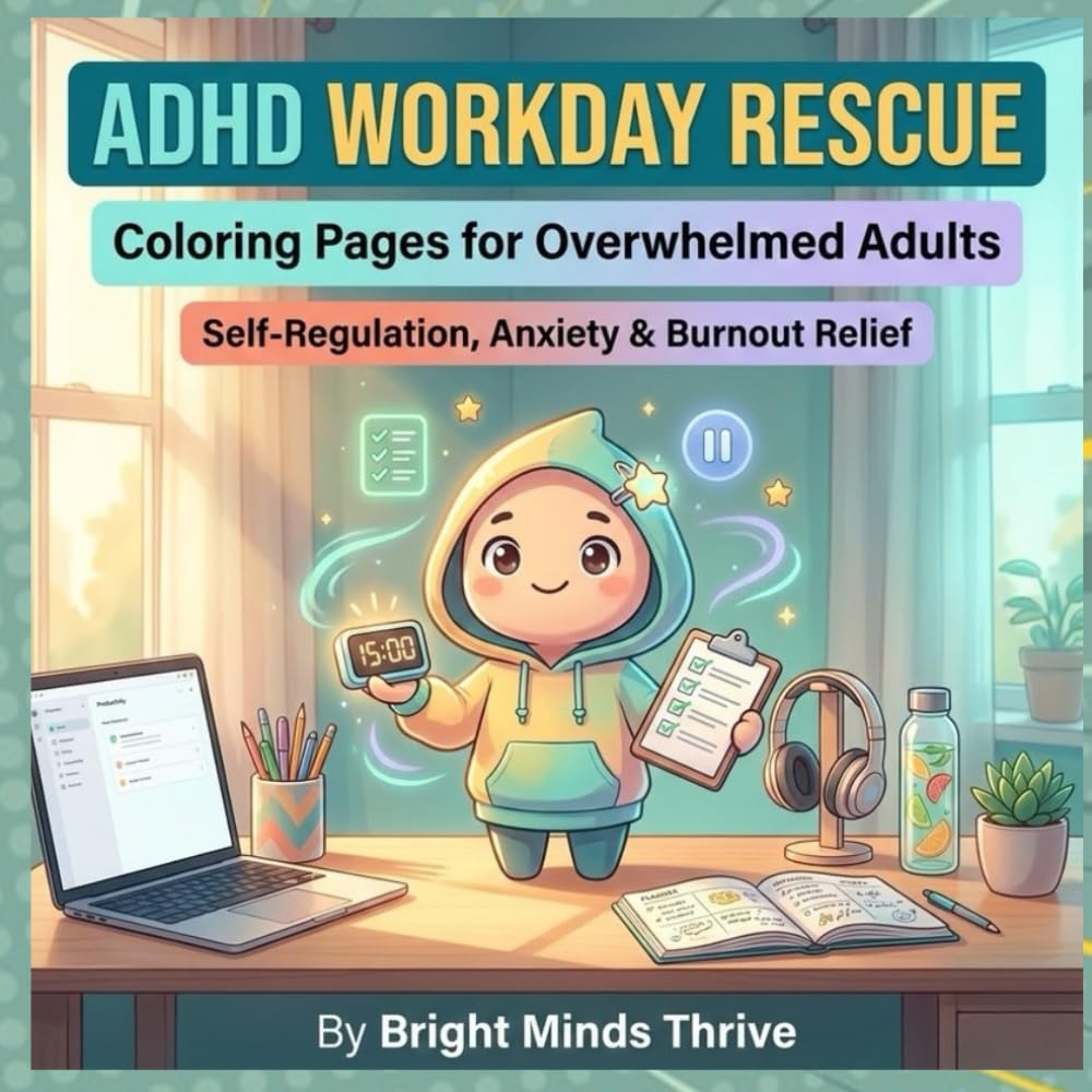 ADHD Workday Rescue – Printable Coloring & Self-Regulation Worksheets for Adults with Anxiety & Burnout