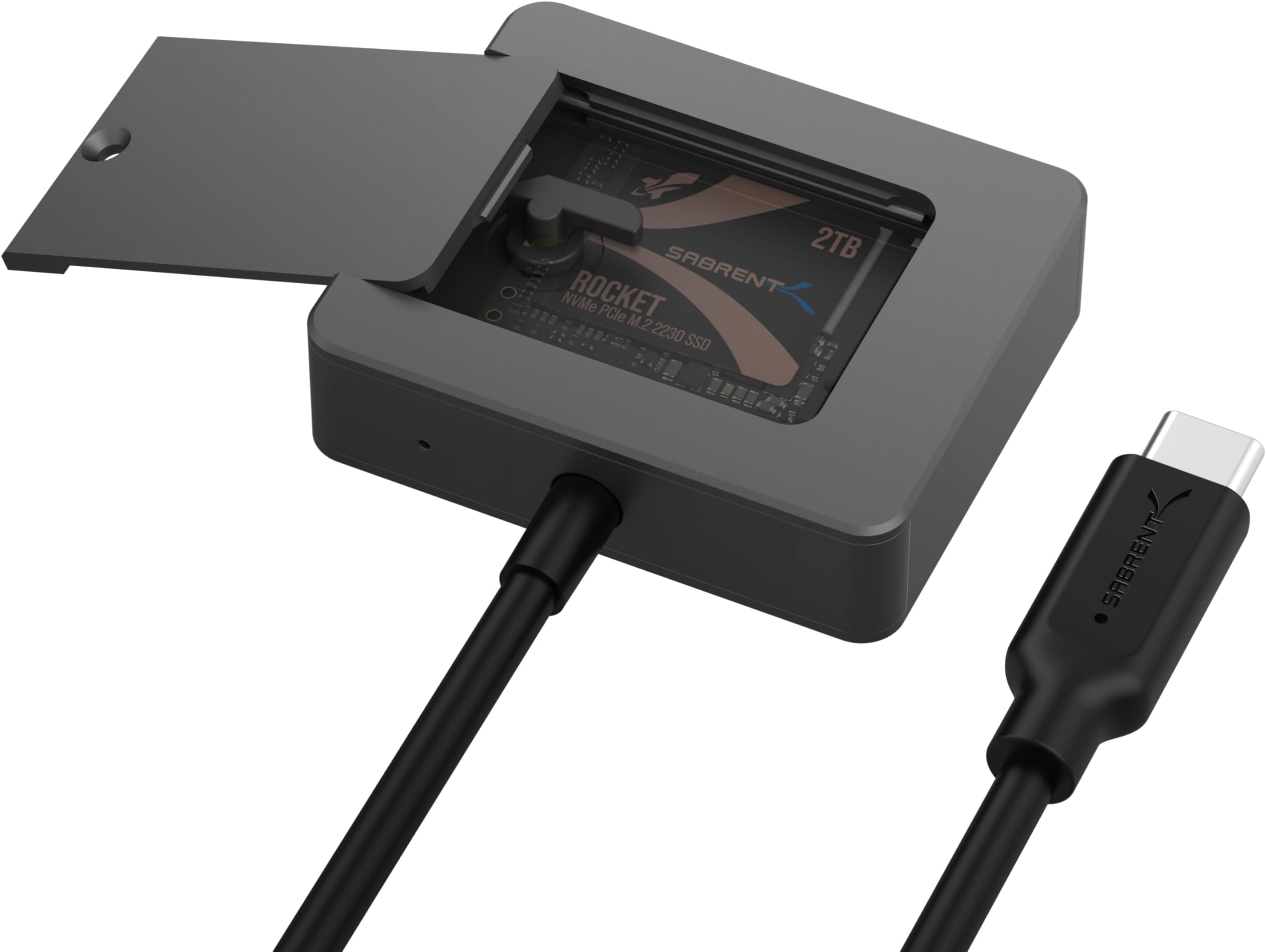 SABRENT USB-C Enclosure for M.2 2230 PCIe NVMe SSDs, High Transfer Speed 10Gbps, UASP and Trim Support, Compatible with Windows, macOS, Linux (EC-NE30)