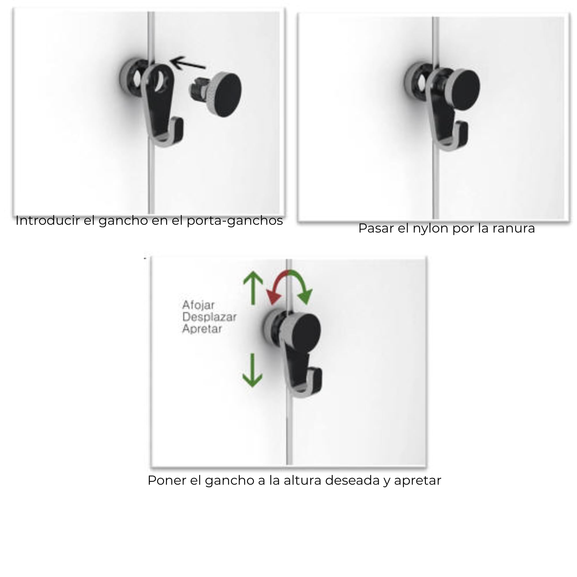 Colgador para Techo RM-SG | Kit Colgadores con Soporte Techo, Nylon y Ganchos RM | Resistencia hasta 15 kg por Unidad | Sistema para Colgar Cuadros sin Taladrar (10)