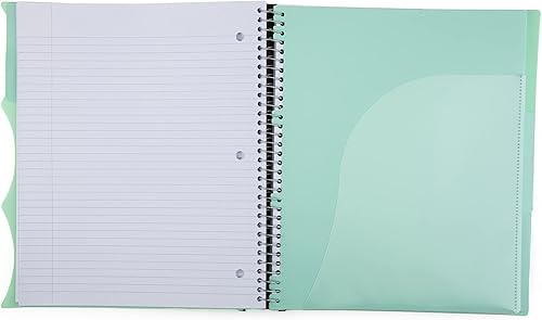 Miniatura 5 de Mintra Office Durable PREMIUM Spiral Notebook (Sage Green, 3 Subject (8.5in x 11in))