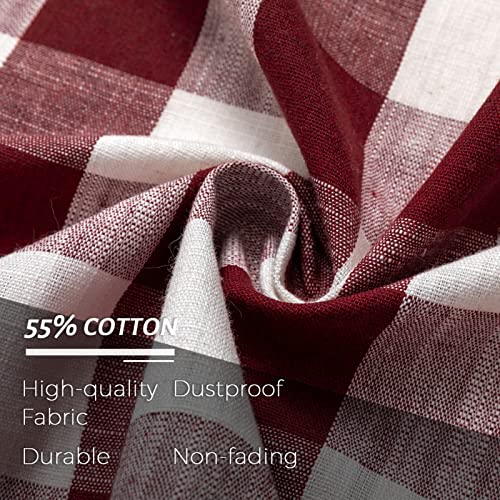 Topfinel Christmas Red Buffalo Plaid Valance 18 Inch Long Red And White Checked Cotton Curtains Farmhouse Decor For Windows Rod Pocket Curtain Toppers For Laundry Kitchen Classroom, 1 Panel #TOP3