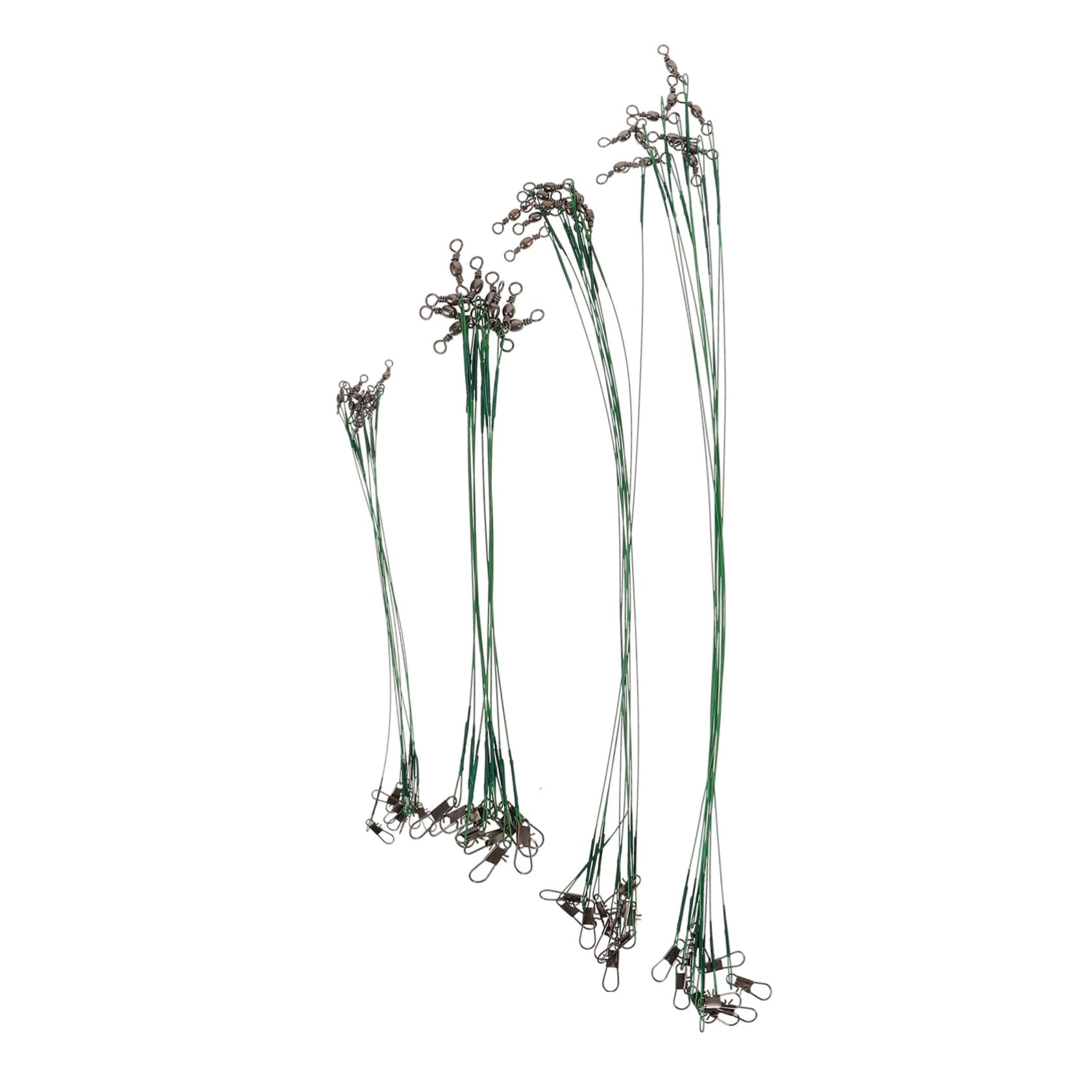 POPETPOP 40pcs Fishing Wire Leaders with Swivels and Snaps for Freshwater Saltwater Fishing Tackle and