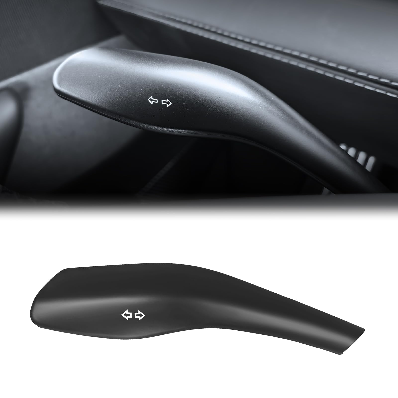 Osłona dźwigni kierownicy do Tesla Model Y Juniper & Model 3 Highland 2025 2026 - Osłona zmiany biegów kierownicy ABS, ochronne wykończenie akcesoria wewnętrzne (matowa czerń)