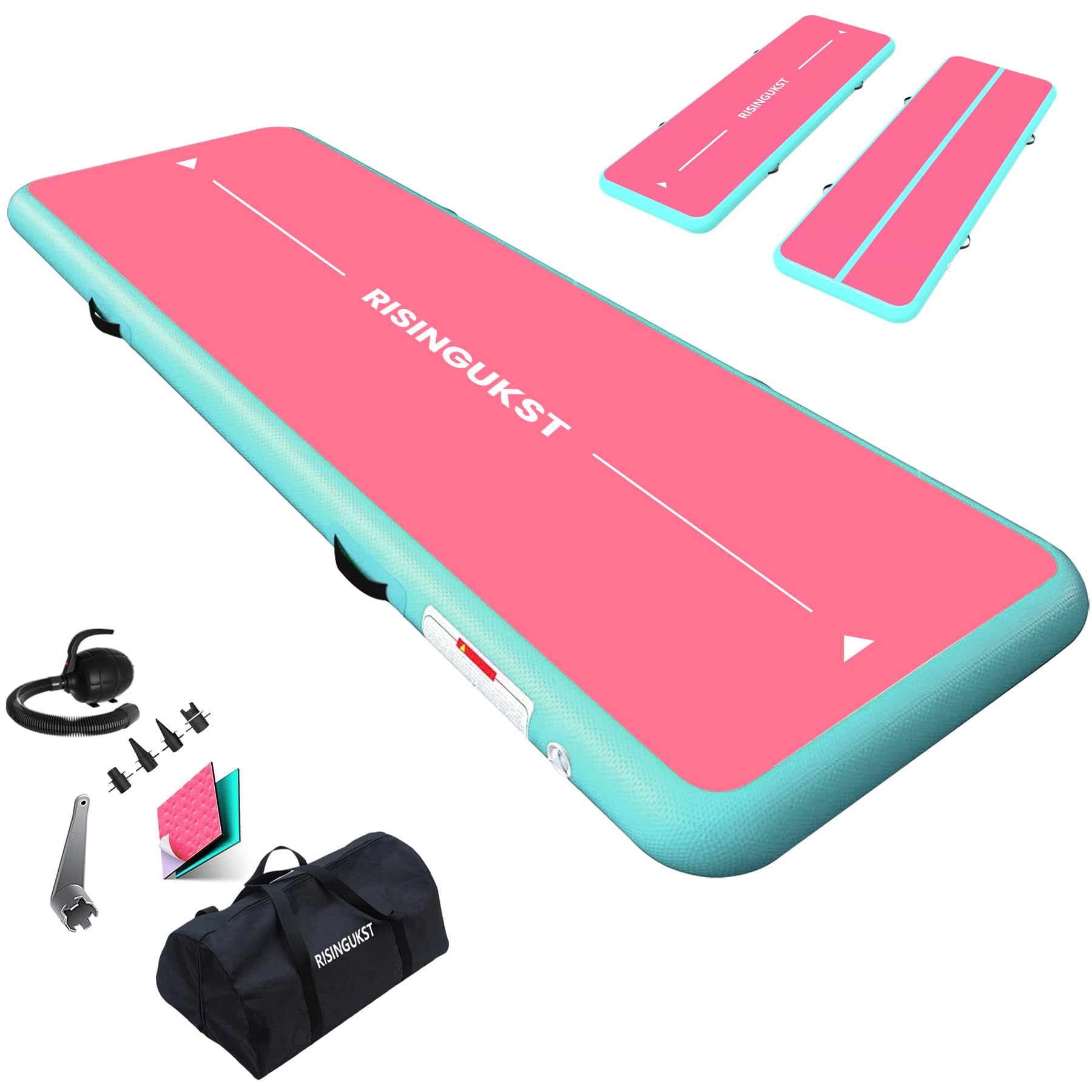 RISINGUKST Air Track Ginnastica Artistica 10/20cm Spessore, 2/3/4/5/6m materassino palestra con Pompa Elettrica per Casa, Air Roller