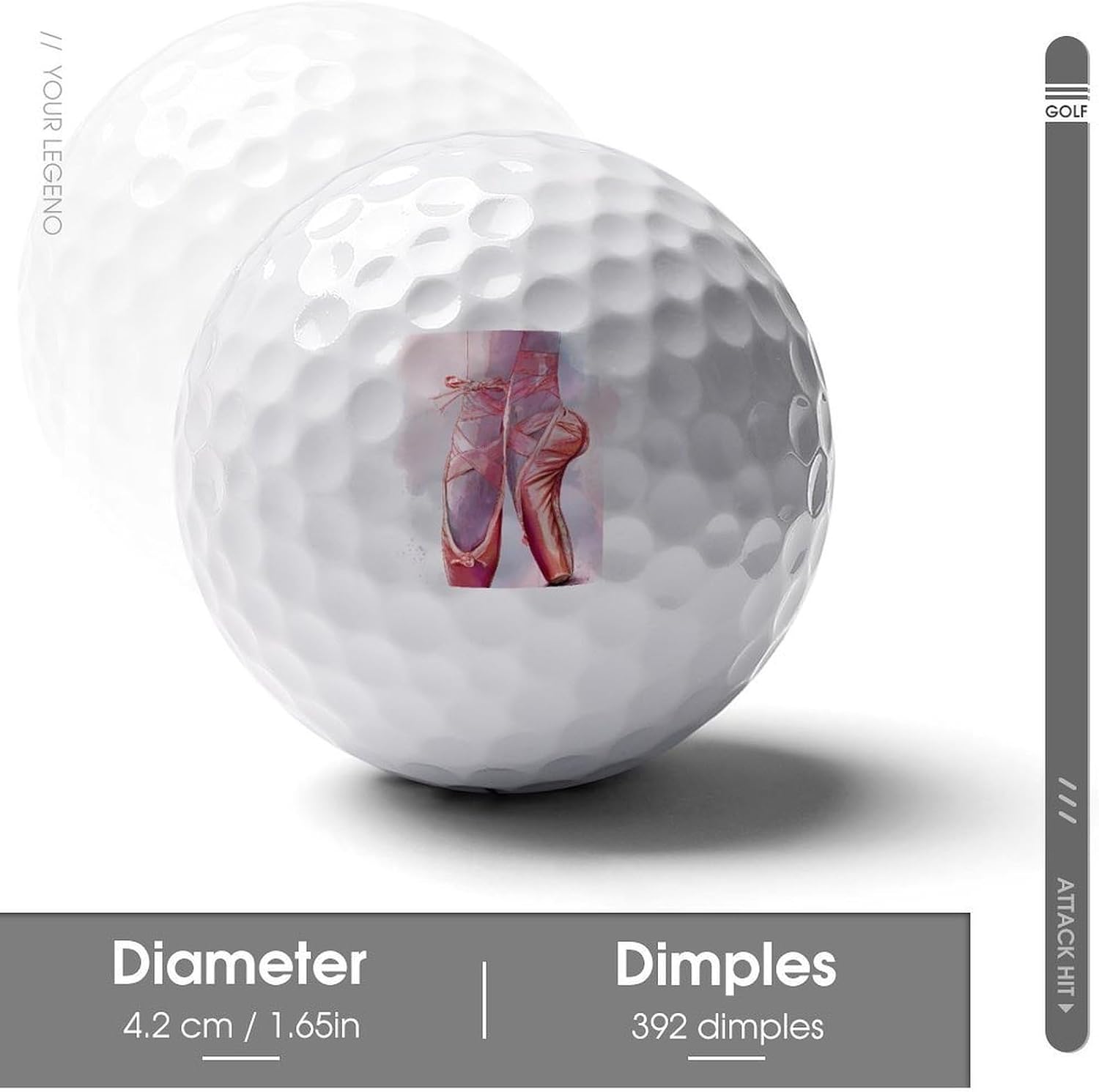 Ballet Shoes Personalized Golf Balls Distance Performance Golf Ball Waterproof