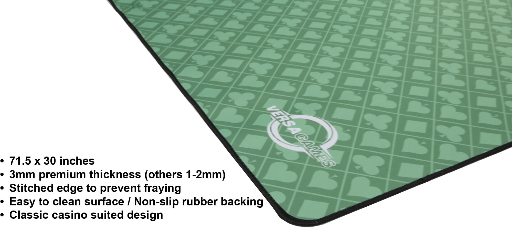 Versa Games Alfombrilla de mesa de póquer enrollable de 72 pulgadas, color verde