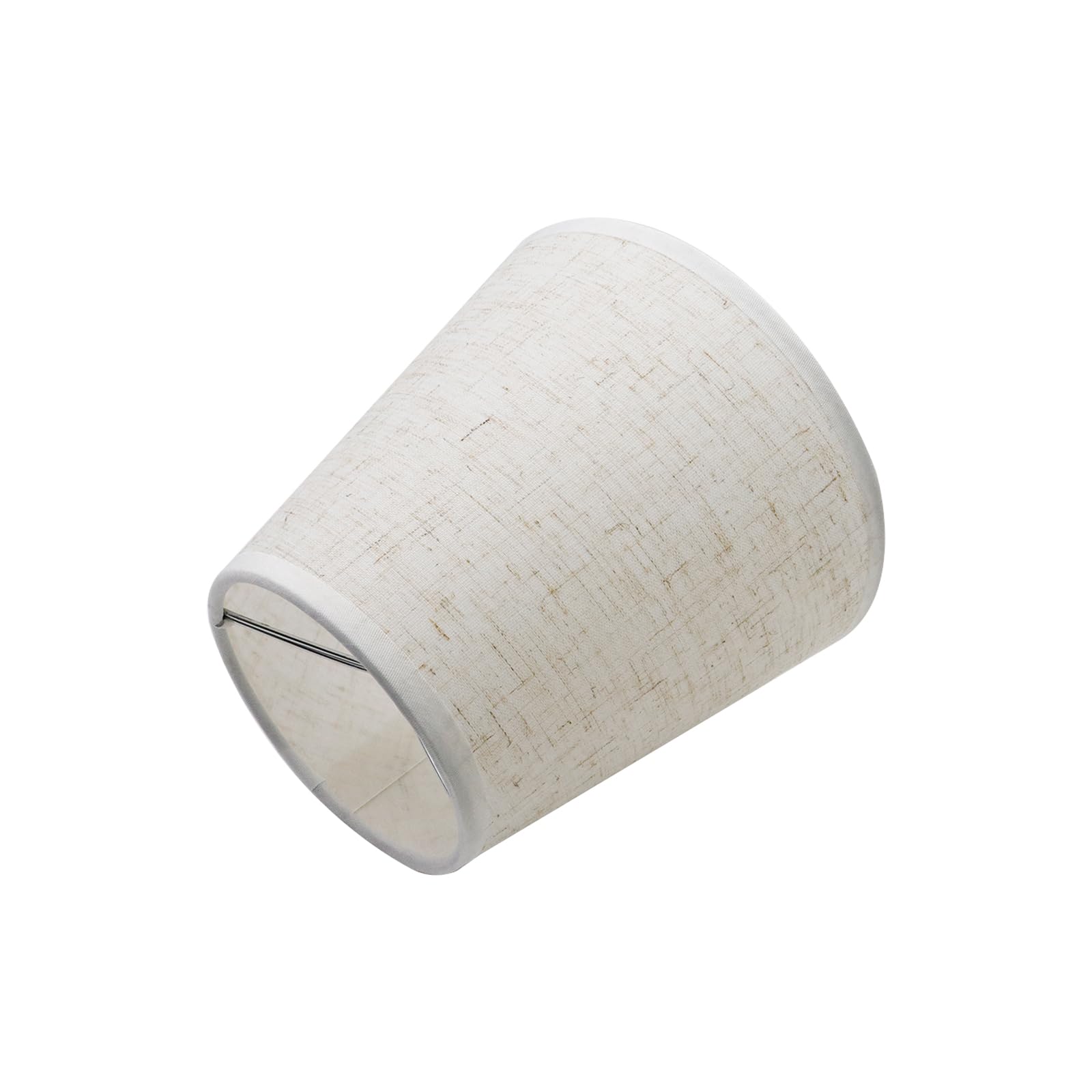 Curqia Set di 6 piccoli paralumi a clip in lino bianco per lampadari
