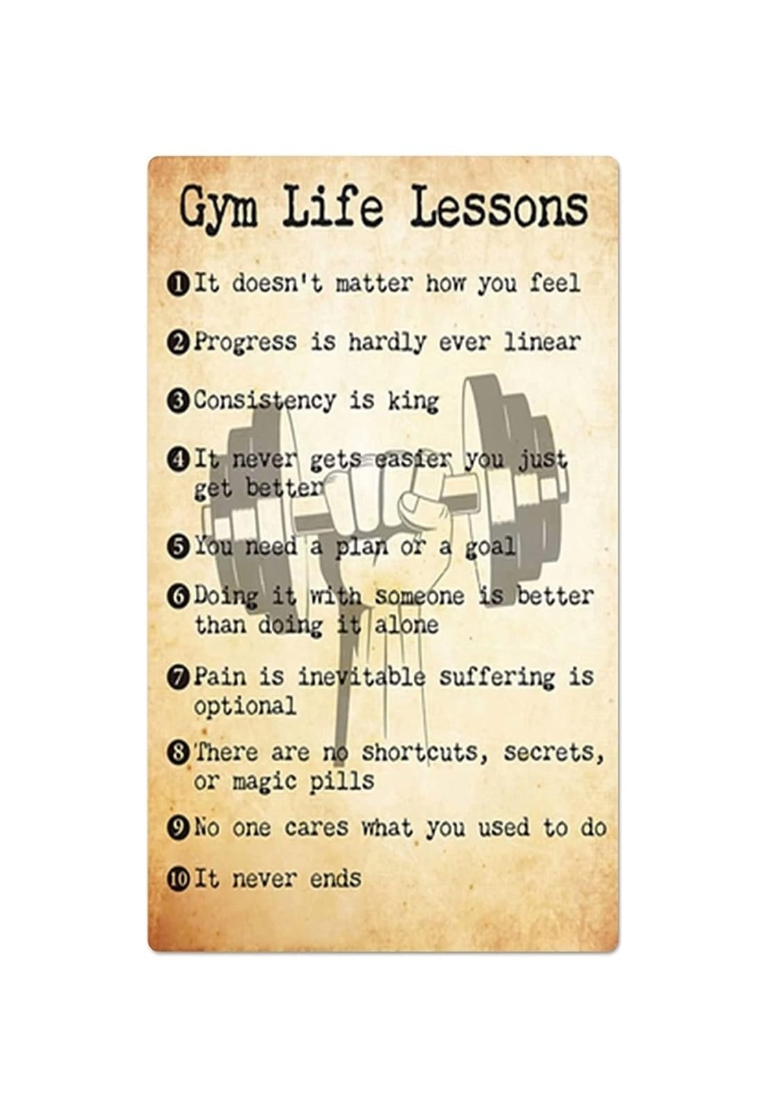 PKNVKZIDK Motivational Gym Metal Sign Retro Fitness Quote Tin Plaque Inspirational Wall-Art for Home Office Gym Locker Room Weight Room Exercise Room Decor 8 X 12 inch