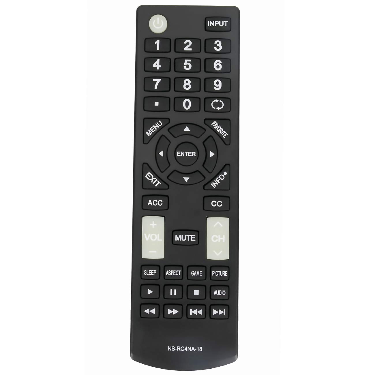 NS-RC4NA-18 Replacement Remote Control fit for Insignia TV NS-50D510MX17 NS-40D420MX18 NS-32D311NA17 NS-32D311MX17 NS-39D310NA17 NS-55D420MX18 NS-40D420NA18 NS-50D510NA17 NS-49D420NA18 NS-55D420NA18