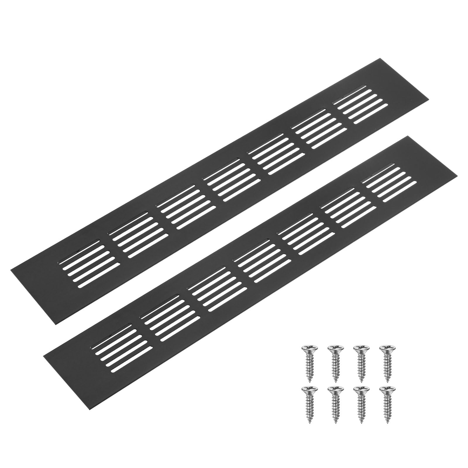 M METERXITY 2-Pack Door Vents for Interior Doors 12 x 2 Inch/ 300 x 50mm Aluminum Alloy Ventilation Grille for Cabinet/Wardrobe/Shoe Cabinet