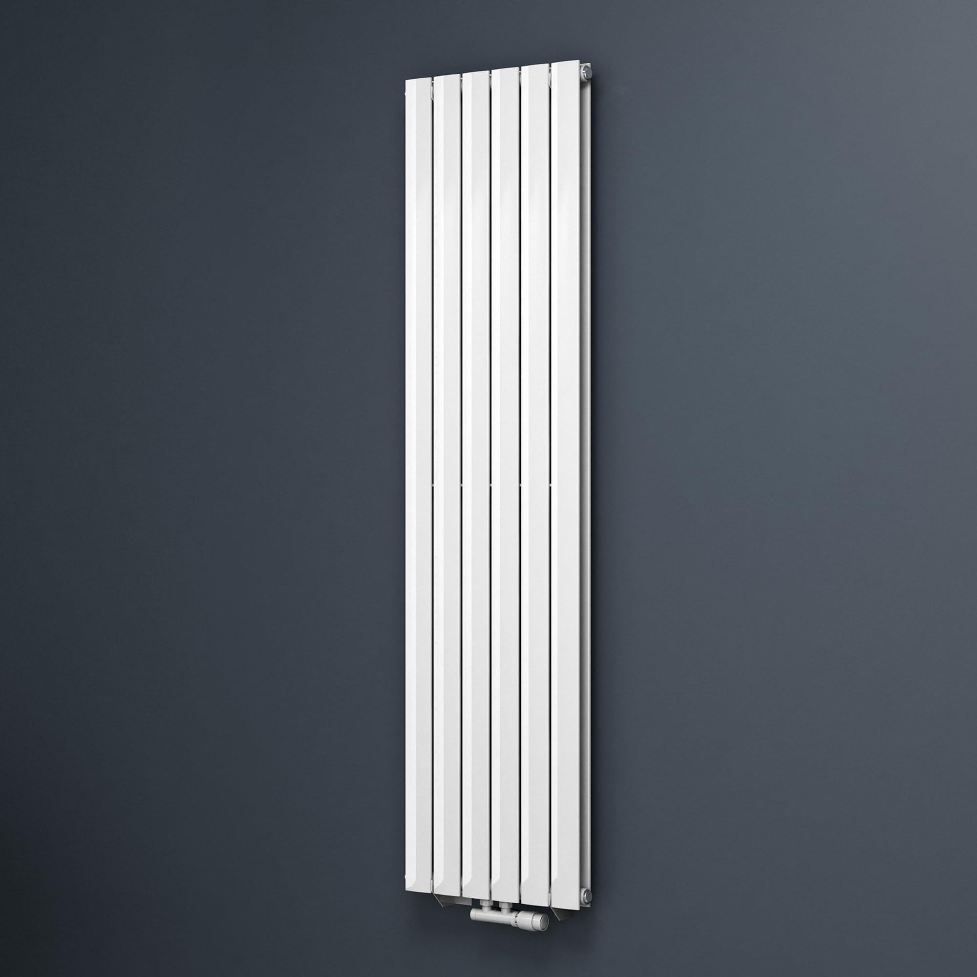 Mai & Mai Radiatore Verticale da Bagno 180x46cm, Radiatore Scaldasalviette a Due Strati Termoarredo Scalda Portasciugamani da Parete e Pavimento in Acciaio, Bianco