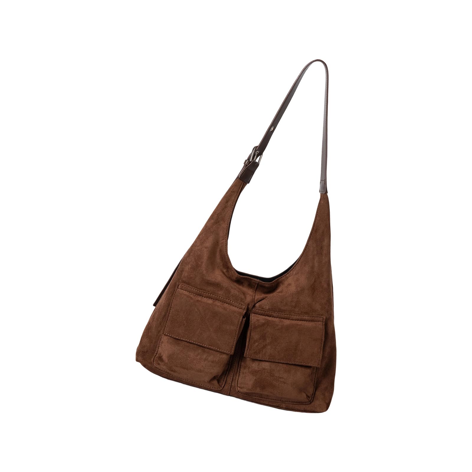 Sac de navetteur décontracté en daim café style vintage - 8