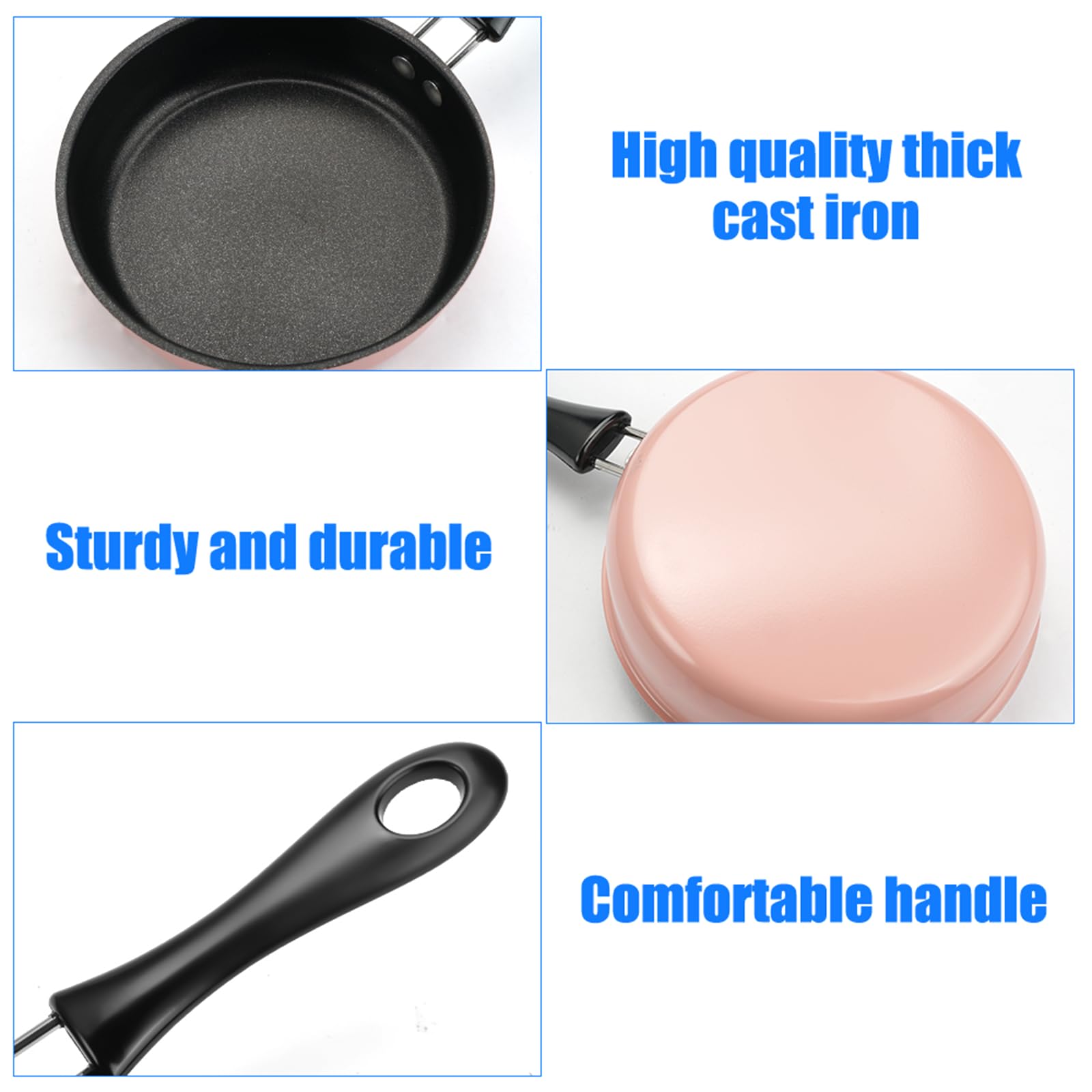 Mini Padella Antiaderente 12 Cm - Piccola Padella In Ghisa Per Uova E Pancake - Foto 8