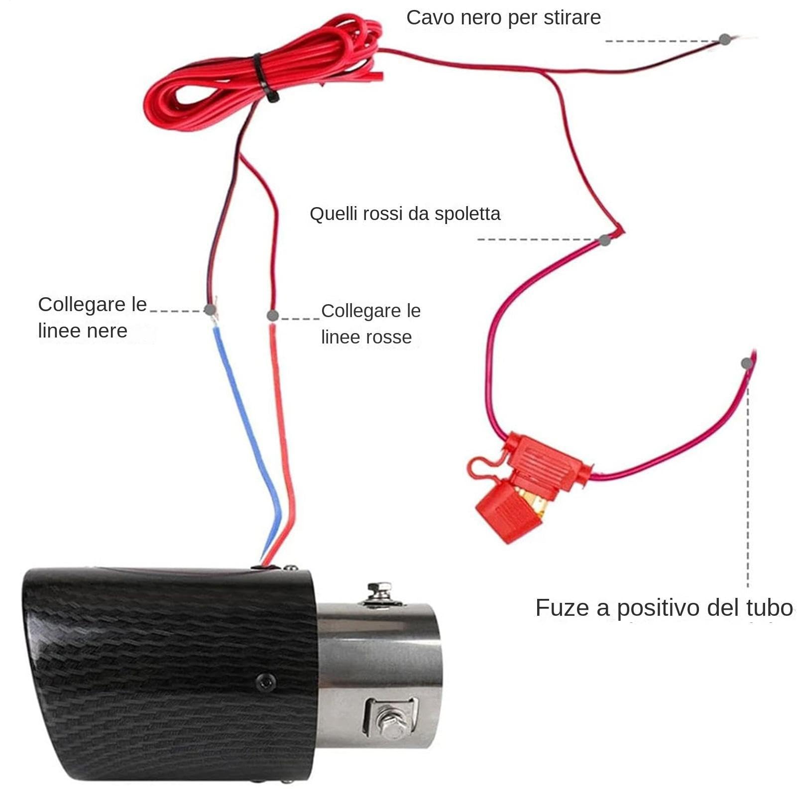 Punta di scarico - Terminale di scarico marmitta con fiamma luminosa a LED per modifica auto con finitura sportiva | Accessorio per l'aggiornamento delle prestazioni per camion da corsa, guida quotidi
