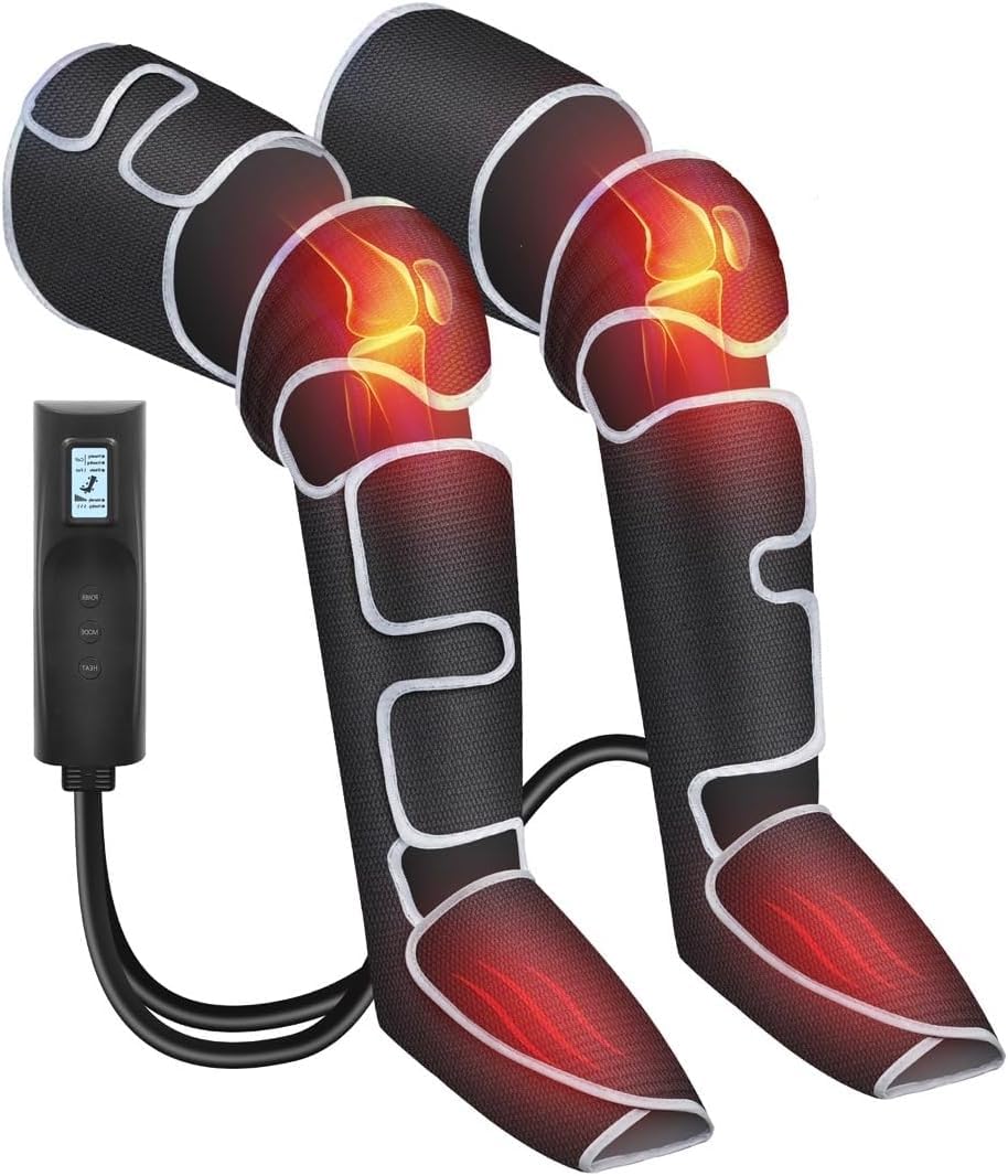 COMFIER Masseur de jambes pour la circulation sanguine et le soulagement de la douleur, masseur de jambes avec chaleur,3 réglages de chaleur et 3 intensités,cadeau de Thanksgiving