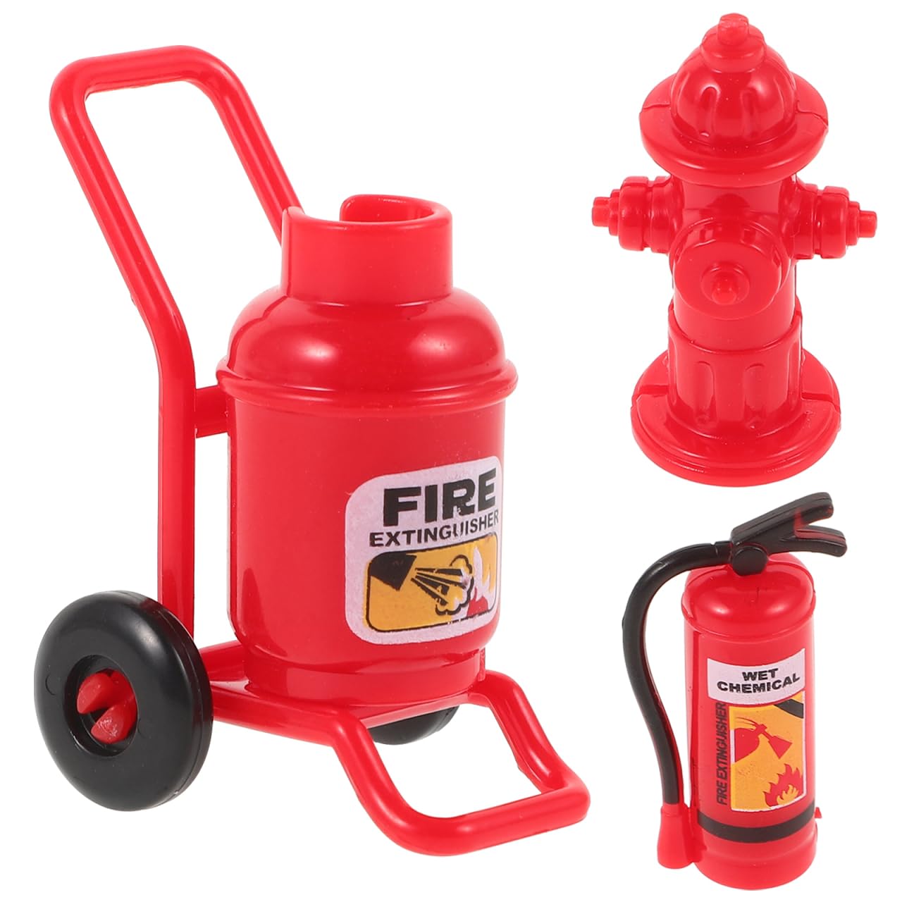 Milisten 12 Dollhouse Fire Extinguisher Set Miniature Fire Hydrant Ornament Micro Landscape Model Safety Accessory for Mini House Decor