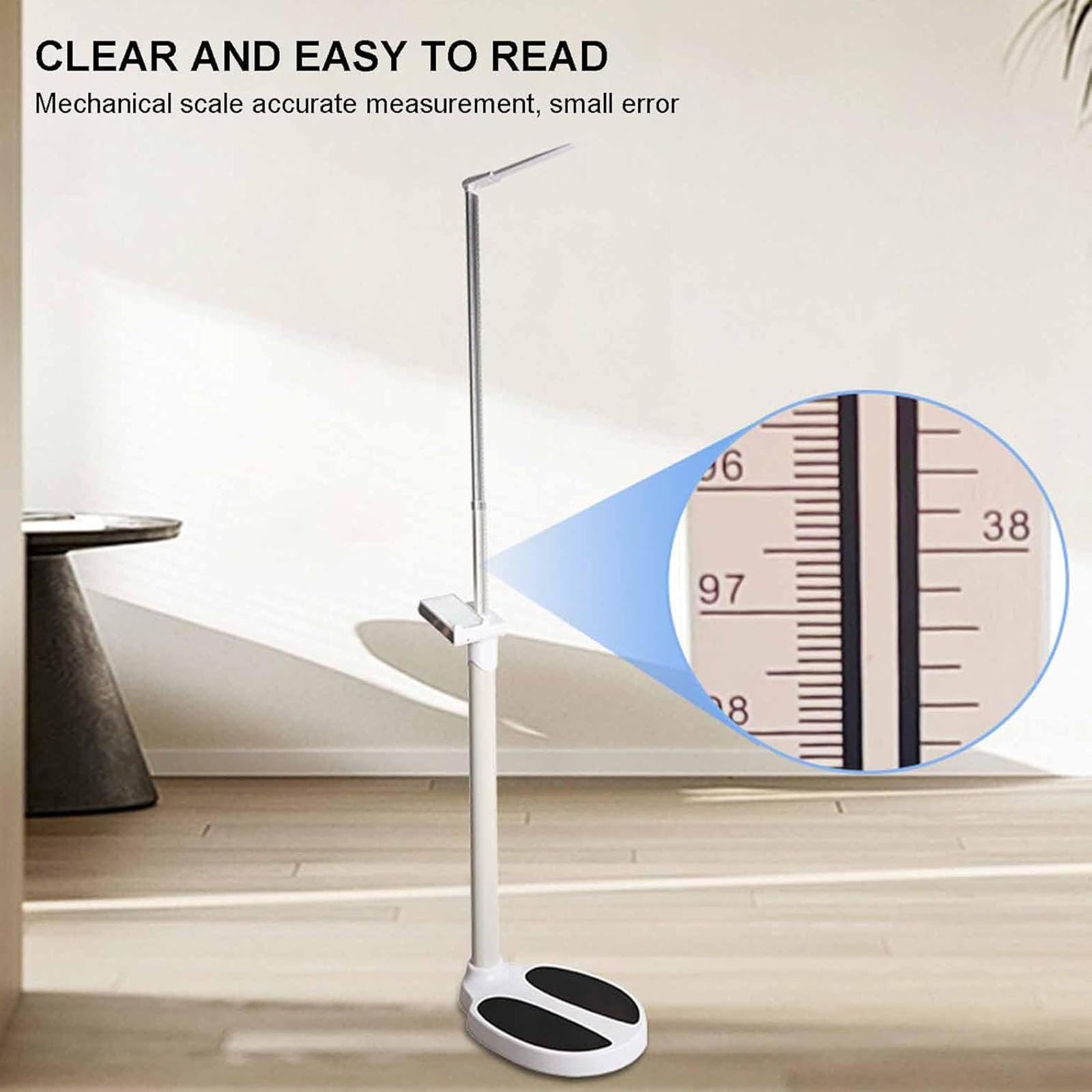Báscula de altura y peso, 82-210 cm, doble pantalla, rango de pesaje de 0,3 a 180 kg con aviso de voz, báscula digital LCD todo en uno para adultos y niños,A