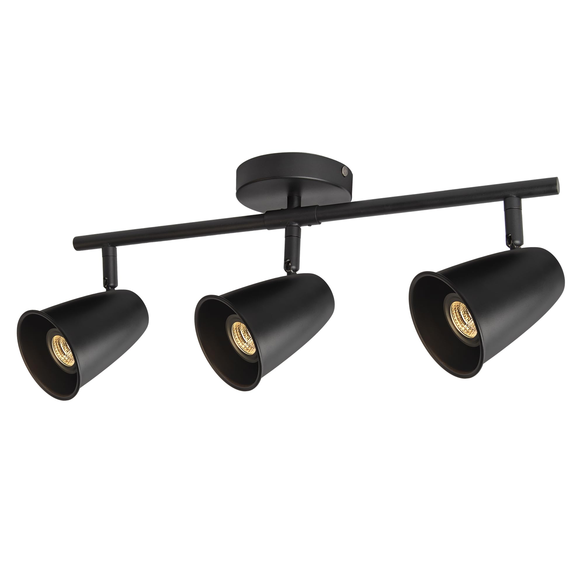 Aisilan LED 3-Light Track Lighting Fixtures Ceiling, Matte Black GU10 Track Light Bar with Rotating Heads, 3000K 21W Warm White, Modern Indoor Spotlight for Kitchen Living Room Artwork