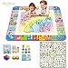 Fivejoy 2 in 1 Grande Acqua Tappeto Doodle, 100 x 100cm Doodle Tappeto Magico Bambini, Arcobaleno Disegno Magico Mat, Gioco di Puzzle, Giocattoli Educativi per i Più Piccoli con Quaderno per L'acqua