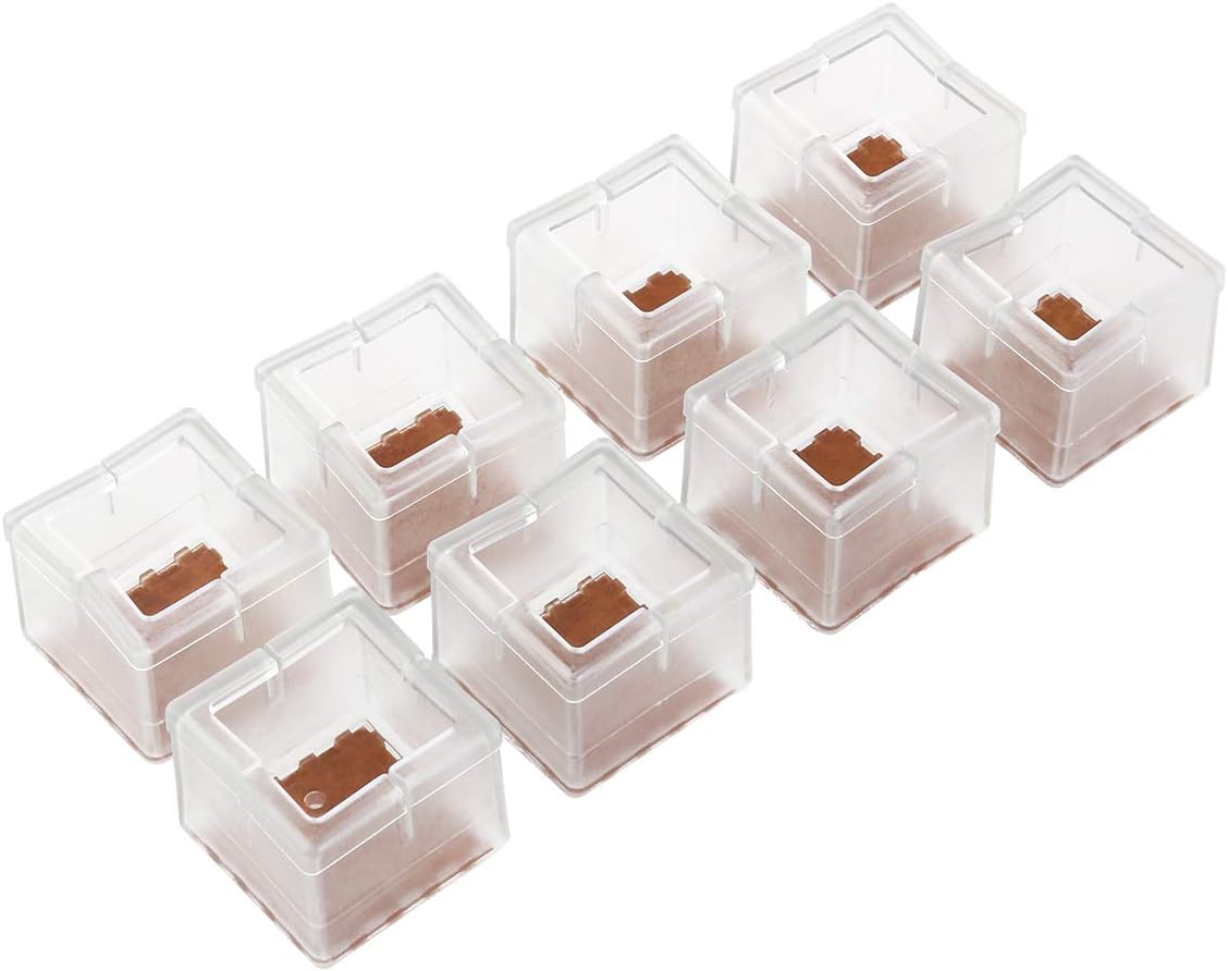 Chair Leg Caps-NUOLUX 38x38x33mm Silicone Chair Leg Pads Furniture Protectors -8pcs