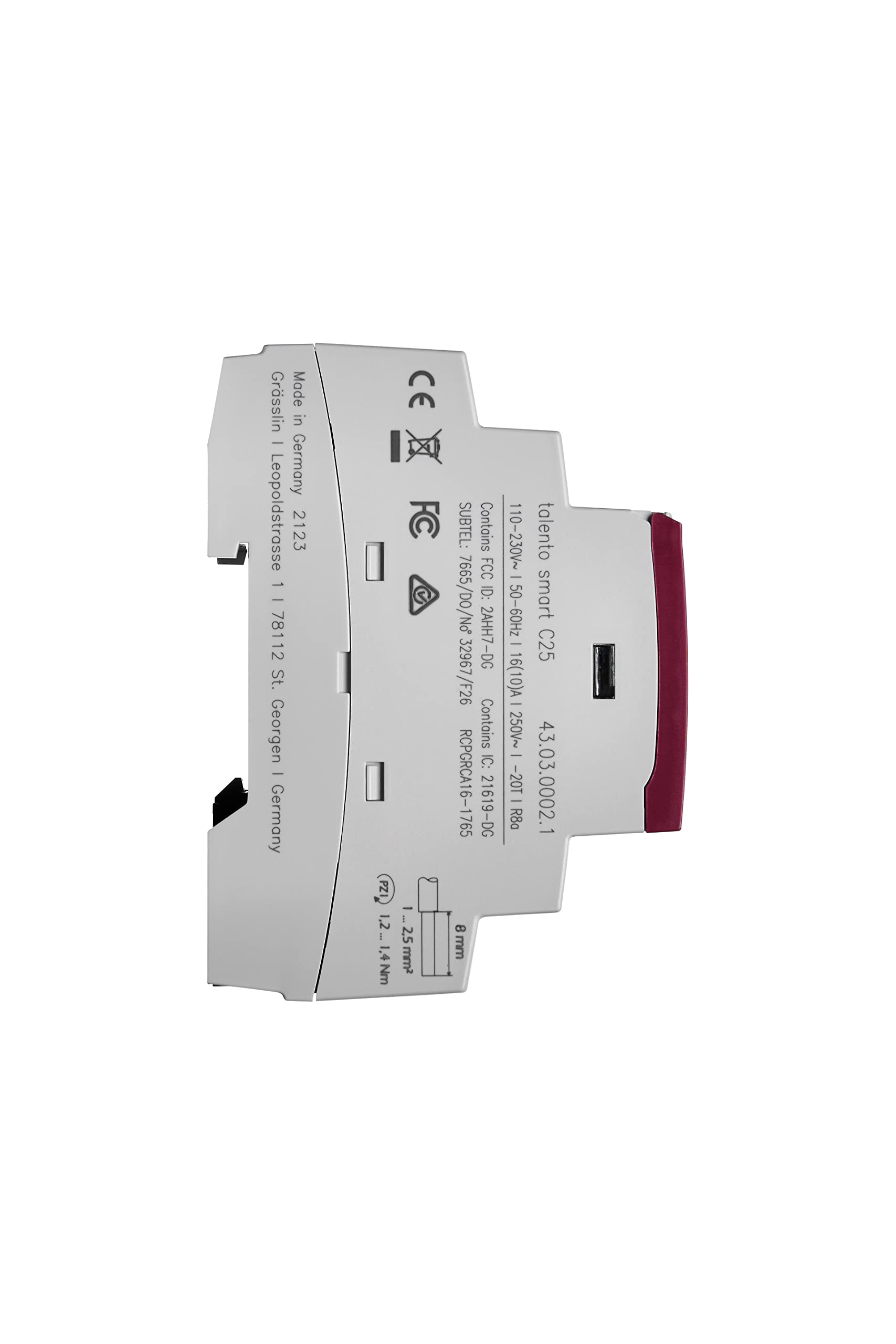 43.03.0002.1 talento smart C25 2-Kanal-Astro-Zeitschaltuhr digital | Bluetooth/App, 2 TE, DIN-Schiene/Hutschiene, 500 Speicherplätze, Wochen-/Jahresprogramm, Impuls/Zyklus, 8 Jahre Gangreserve