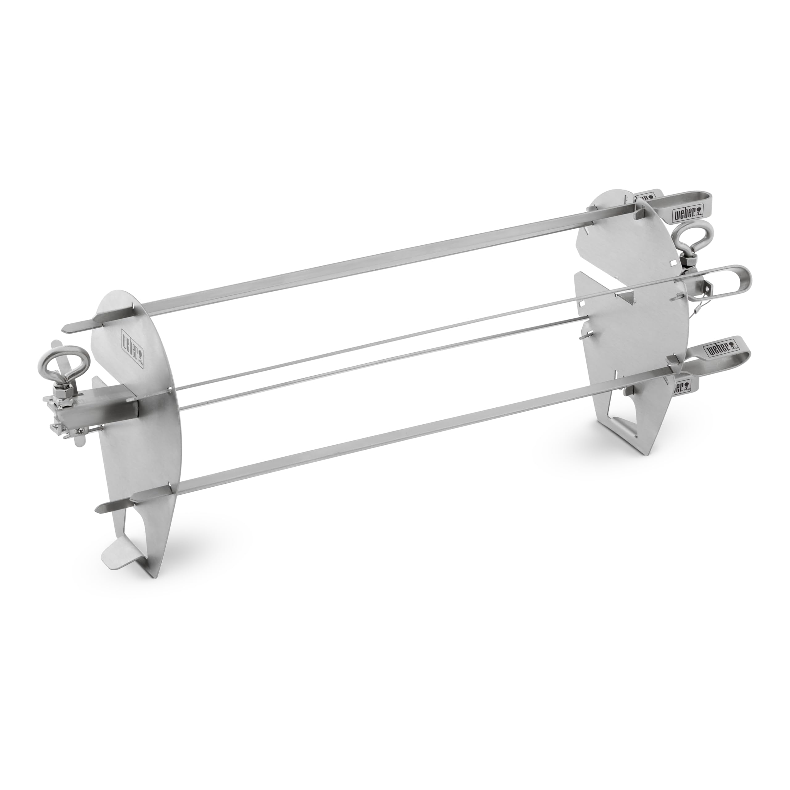 Weber Crafted kit de brochettes pour rôtissoires/Support avec 6 brochettes en Acier Inoxydable, Compatible Lave-Vaisselle, Longueur 40 cm – Argent (7685)