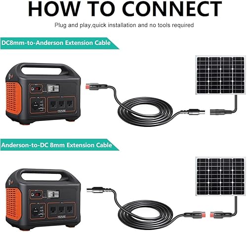 Miniatura 6 de Anderson - Cable de extensión de 0.31 pies a 0.3 pulgadas, 14 AWG, adaptador de enchufe de alimentación CC de 0.315 in para panel solar, RV Goal
