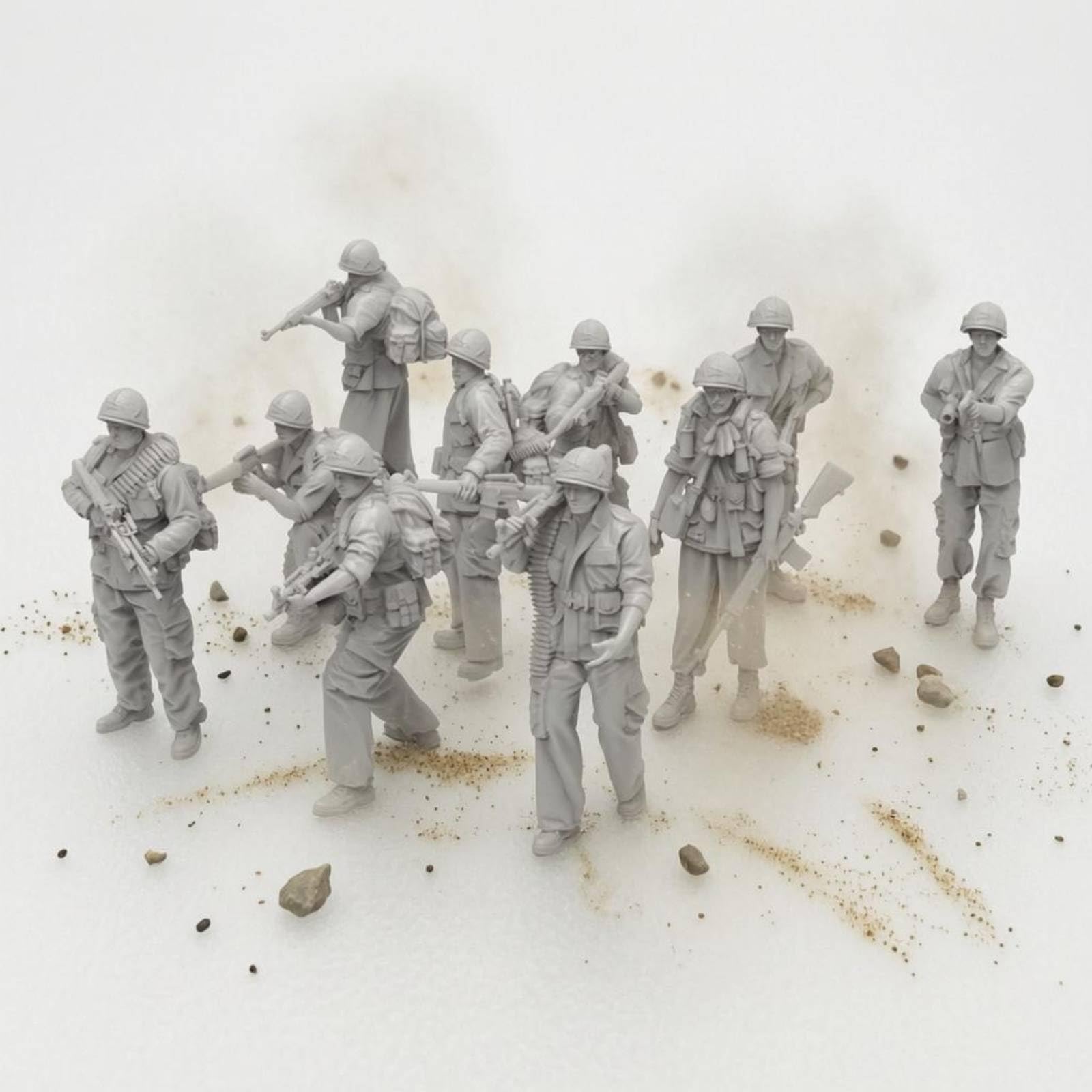 TAIZhiChen 10 Pieces Soldatini in Resina Non Dipinti Soldatini da Dipingere Monopezzo Kit Modello Soldato in Resina per Esposizione, 1/35 5 CM
