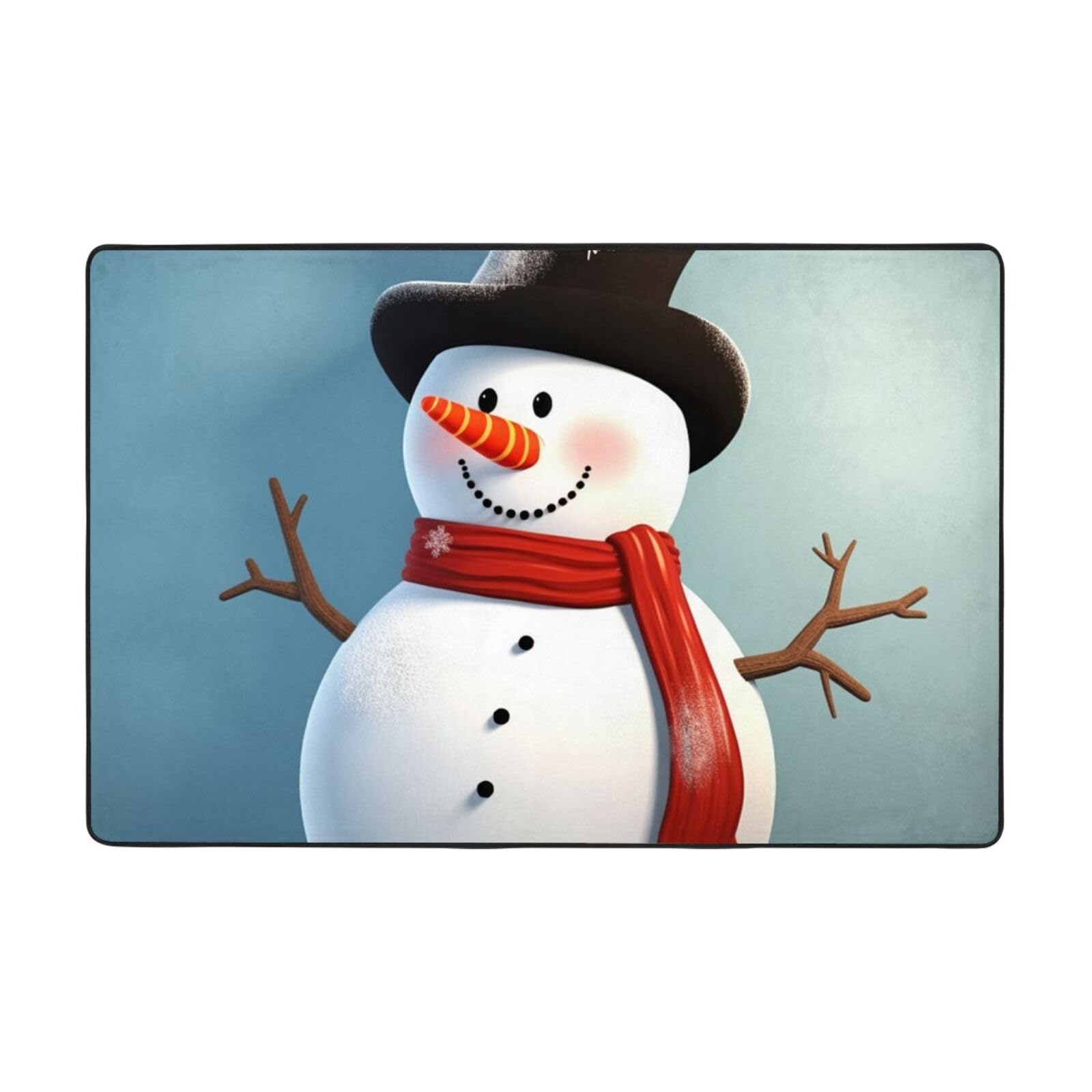 Tapis de bain anti-glisse bonhomme de neige rectangulaire pour éviter les sols mouillés